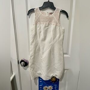 Loft Ivory Bodycon Lace Pencil Dress